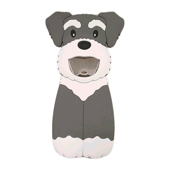 Schnauzer Bottle Opener Beer Soda Gray White Pet Dog Lover Gift Idea Party Tool - Picture 1 of 8